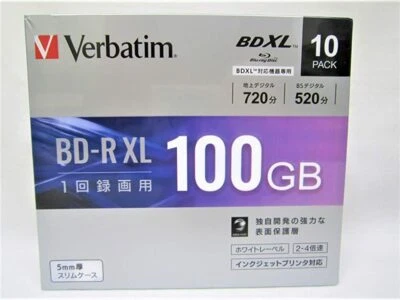 10pack MITSUBISHI BD-R XL Blu-ray Disc 100GB 2-4x VBR520YP10D1 Japan New - Image 1 of 3