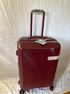 $495 DKNY 24" Hard Case Spinner Suitcase Luggage Medium Expandable Wine - Picture 1 of 8