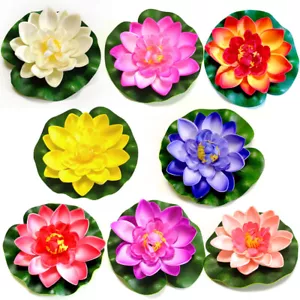 8 STCK. Künstliche Lotusblume Wasserlilie Gefälschte Pflanzen Schwimmbad Schwimmpflanze - Bild 1 von 12