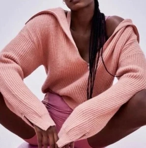 Maglione mezza zip Ryan oversize rosa For Love & Lemons taglia XL - Foto 1 di 8
