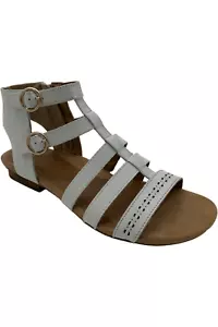 Earth Origins Leather Sandals with Buckle Detail Maren White - Picture 1 of 3