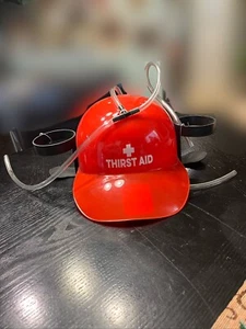 Thirst Aid Novelty, Double beer Drinking Hands free Helmet,party game, college - Picture 1 of 1