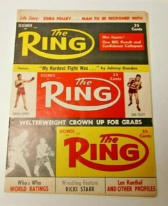 THE RING DEC 1957 JOHNNY DUNDEE COVER BOXING MAGAZINE RARE COOL VINTAGE CONDITIO - Picture 1 of 3