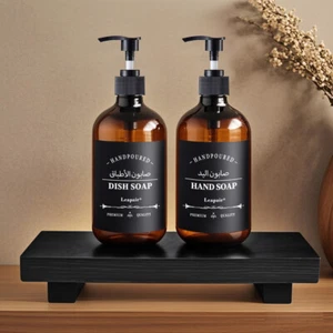 500 ml Amber Lotion Pump Bottles Refillable Soap Dispenser Shampoo Gel Container - Picture 1 of 11