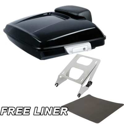 Encosto de porta-malas de barbear 5,5" com rack de montagem compatível com Harley Touring Glide 2014-2025 - Imagem 1 de 4