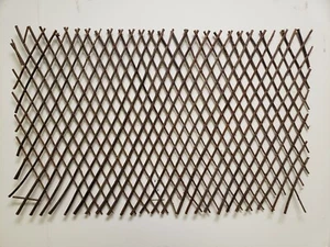Primitive Folk Art Willow Stick Twig Branch Collapsible Gate Fence 48"x 29" AAFA - Picture 1 of 11