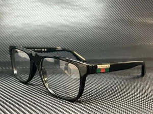GUCCI GG1117O 001 Black Silver Men's Medium Eyeglasses - Picture 1 of 5