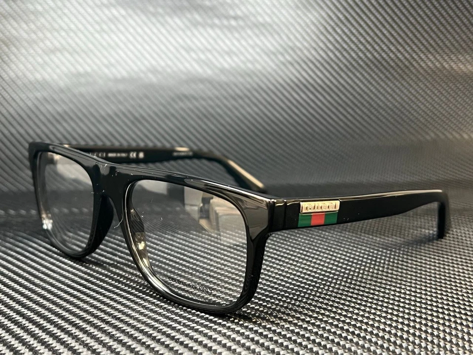 GUCCI GG1117O 001 Occhiali da Vista Uomo Medium Nero Argento - Immagine 1 di 4