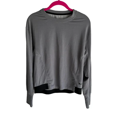 Camiseta deportiva Nike Dri-Fit "Just Do It" gris manga larga para mujer, XS Foto 1 de 4