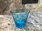 Vintage Hazel Atlas Dot Azure Blue 3 1/4?  Cocktail Or Juice Glass