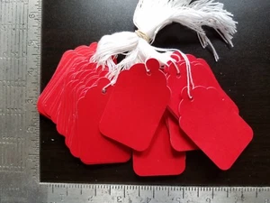 1000 Red Blank Merchandise Price Tags w/ String Retail Strung Coupon Label Large - Picture 1 of 12