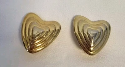 Escada Ohrclips Clips Vintage Herz by Margaretha Ley  hochw.Vergoldeter - Bild 1 von 4