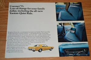 1973 DODGE CORONET ORIGINAL DEALER ADVERTISEMENT PRINT AD-73 INTERIOR - Picture 1 of 2