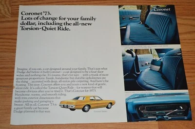 Dodge Coronet 1973 original distribuidor anuncio impreso interior 73 Foto 1 de 2