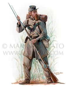 Mark Maritato 1st Texas Infantry Regiment 1862 Signed Civil War Art Print - Imagen 1 de 1