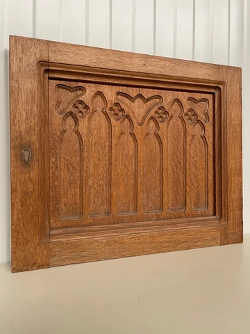 Gothic Revival panel in oak circa 1920 Cover
