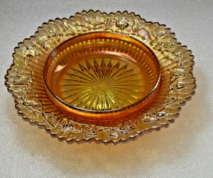 Imperial Glas Ringelblume Karneval Glas gerippt Butterdose Boden ohne Deckel - Bild 1 von 7