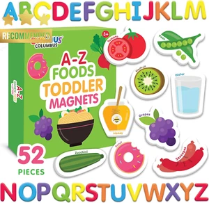 Fridge Magnets 52 Pcs Foam Food & ABC Alphabet Magnets for Toddlers Kids - Picture 1 of 12
