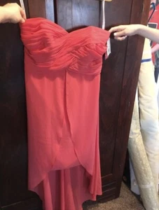 David’s Bridal Dress Women's Size 10 NWT Guava Bridesmaid Strapless Formal - Picture 1 of 3