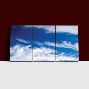 Conjunto de 3 lienzos de arte de pared con nubes de cielo azul impresión e imagen de póster - Imagen 1 de 7