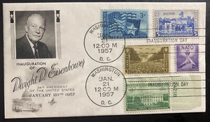 1957 Washington DC USA First Day Cover Inauguration Of President Eisenhower - Picture 1 of 2