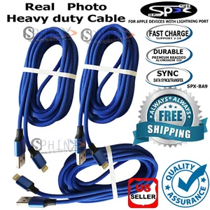 LOT 3 x10 FT USB Charger Cord Sync Cable for iPhone 6 7 8 XS PLUS 5 5S Wholesale - Picture 1 of 3