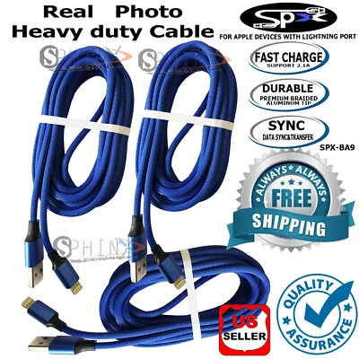 LOTE 3 x10 pies Cable Cargador USB Cable Sincronización para iPhone 6 7 8 XS PLUS 5S Venta al por mayor Foto 1 de 3