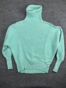 Free People Big City Turtleneck Sweater Tunic Women's XS Teal Blue Oversized - Picture 1 of 9