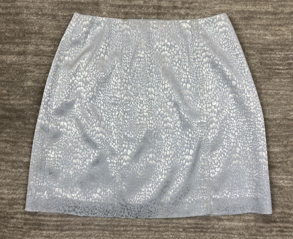 Falda deportiva Cache Alberto Makali para mujer 4 azul plata cremallera lápiz cierre EE. UU. Foto 1 de 4