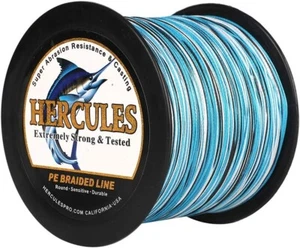 Cost-Effective 100LB Blue Camo 8-Strand Braided Fishing Line - Superior Casting - Picture 1 of 10
