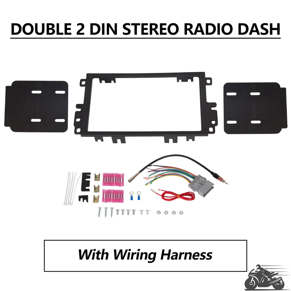 Kit de painel estéreo rádio duplo DIN com chicote de fios para Chevy GMC Pontiac Suzuki - Imagem 1 de 4