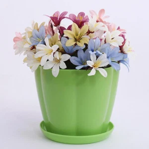 9PCS Pots Plants Indoor Colorful Planter Petal Plastic Flower Pot - Picture 1 of 12