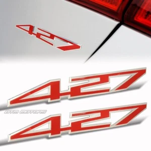 2 PIEZAS Calcomanía emblema insignia adhesiva de aluminio rojo 427 Z06 C6 - Imagen 1 de 3