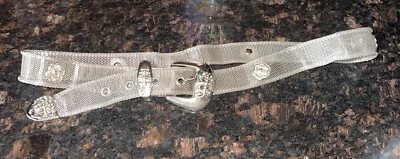 Cinturón de malla plateada vintage M-L Foto 1 de 4