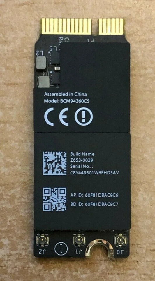 Apple Wifi AC & Bluetooth 4 Karte MacBook Pro A1502 A1398 2013 - 2015 BCM94360CS - Bild 1 von 1