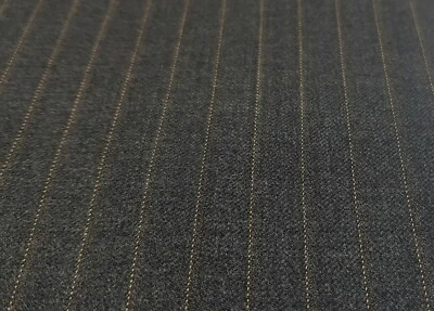 VITALE BARBERIS CANONICO gray striped suiting fabric wool super 110'S