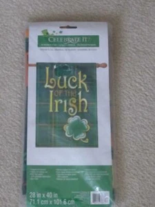 Neu mit Etikett/St. Patricks Day Hausflagge/LUCK OF THE IRISH/Brandneu/28 x 40/BUNT - Bild 1 von 2