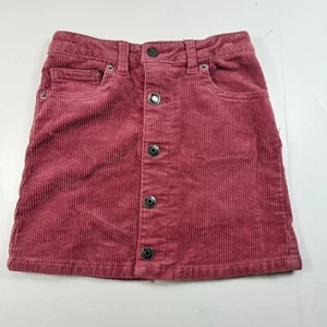 Cat&Jack Skirt Girls Pink Corduroy Ribbed Snap Front Adjustable Waist Size 6/6x - Picture 1 of 9