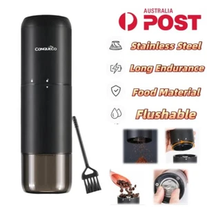 Wireless Electric Coffee Grinder Stainless Steel Beans Dry Herbs Spice Portable - Picture 1 of 12