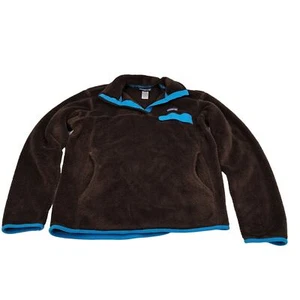 Patagonia Synchilla Brown Turquoise GorpCore Snap Pullover  Lg - Picture 1 of 11