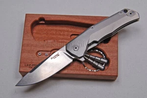 Lionsteel Titanium Knife - T.R.E. GY w/  Bohler M390 & Titanium - Flipper - Picture 1 of 6
