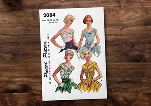 Simplicity 2084 Vintage Sewing Pattern Blouse with Ribbon Lace Trim - Picture 1 of 4