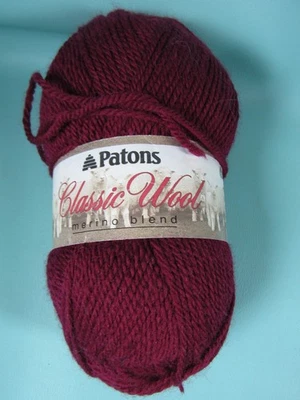 Madeja de hilo Patons Classic mezcla merino granate vino 100 % lana pura 3,5 oz 100 g Foto 1 de 4