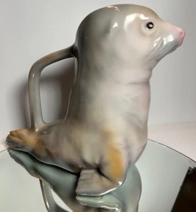 FRÜHER KÖNIGLICHER BAYREUTH SIEGEL MILCHKRUG KRUG SAHNEKÄNNCHEN 7" HOCH BLAUE MARKIERUNG GROß - Bild 1 von 5