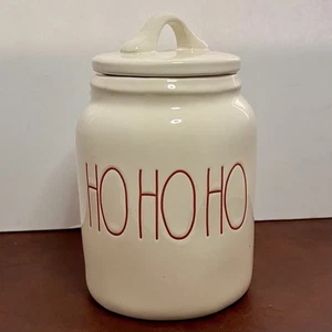 RAE DUNN Holiday Christmas "HO HO HO" Baby Canister By Magenta 7” Red Letters - Picture 1 of 3