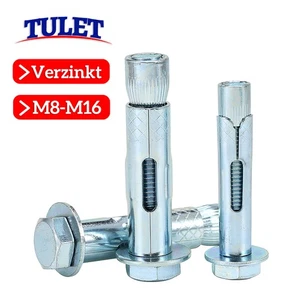 Anclaje de acero galvanizado M8-M16 anclaje de perno anclaje de carga pesada taco de carga pesada anclaje de cuña - Imagen 1 de 18