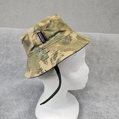 Chapéu PATAGONIA 6M bebê balde alça boné sombra sol #77076 acabamento aba chapéu camuflado verde - Imagem 1 de 4