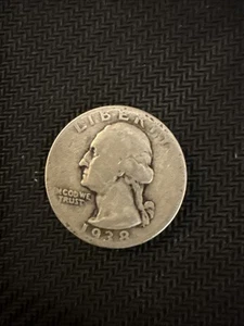 1938 American Quarter Silver - Picture 1 of 2