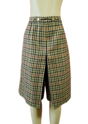 Pantalones Cortos Daks Vintage Años 90 Cuadros Damas Talla L Lana Marrón Azul Foto 1 de 4