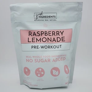Limonada de frambuesa pre-entrenamiento Just Ingredients, 30 porciones 1,19 libras - Imagen 1 de 7